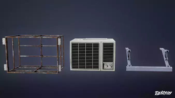 BUILDINGS - Air Conditioner 15 - LOW POLY AND NANITE Low-poly 3D model
