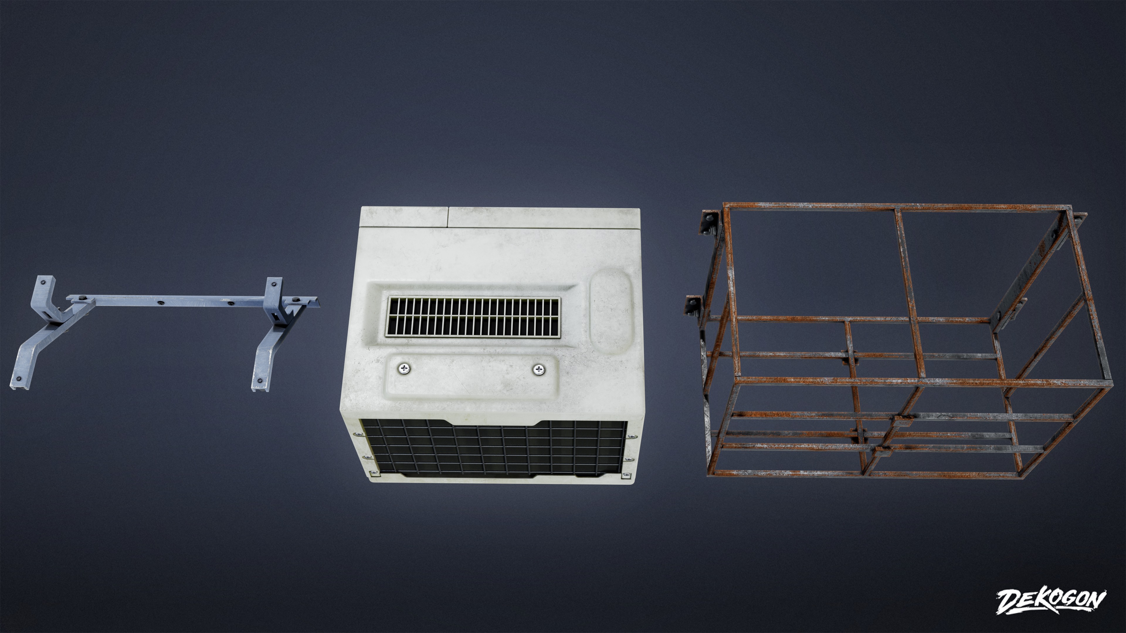 BUILDINGS - Air Conditioner 15 - LOW POLY AND NANITE Low-poly 3D model_2