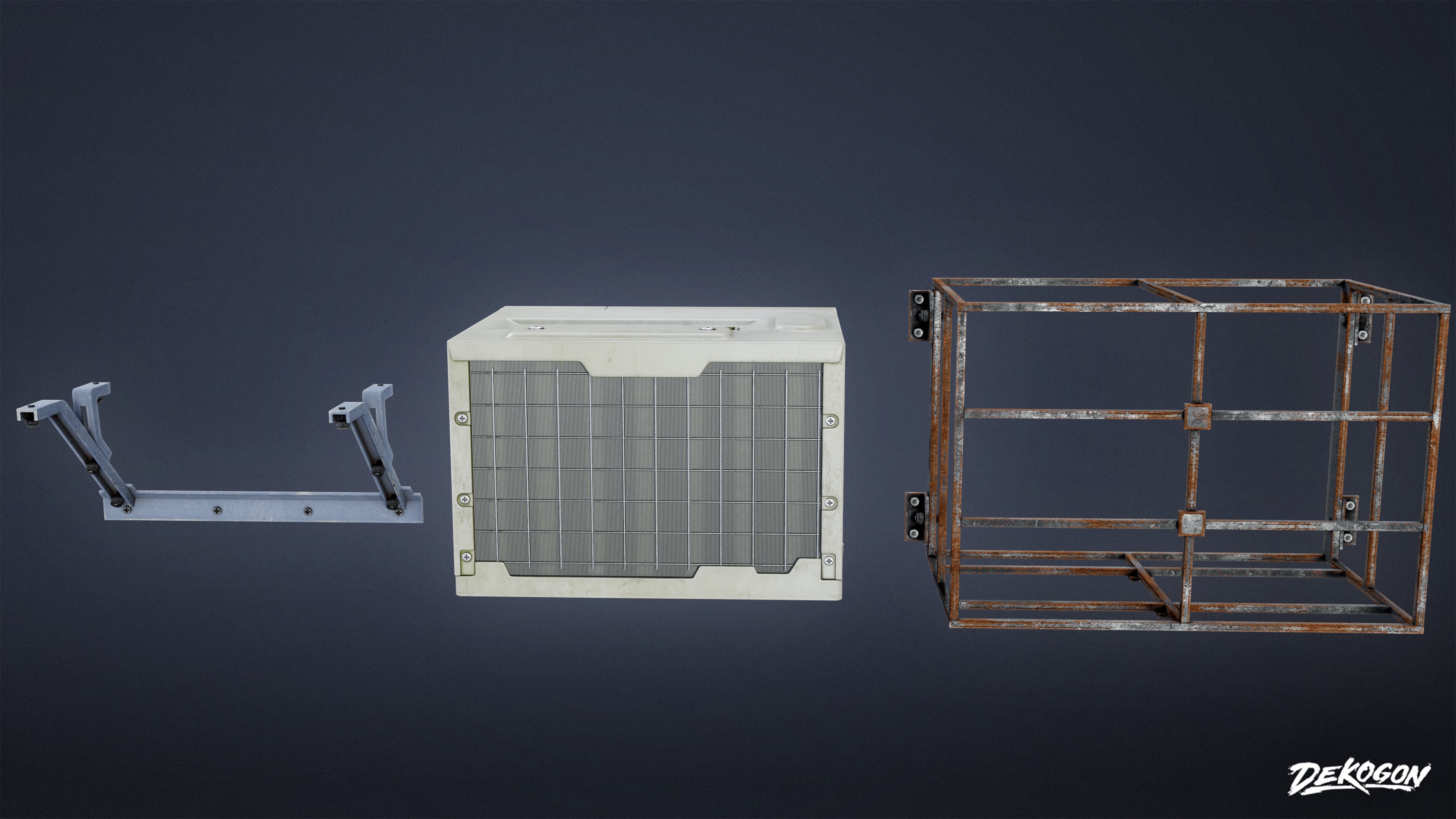 BUILDINGS - Air Conditioner 15 - LOW POLY AND NANITE Low-poly 3D model_1
