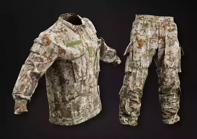 Military Uniform - Tactical Clothing for men Low-poly 3D model