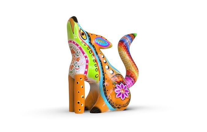 Fox Alebrije  Low-poly 3D model