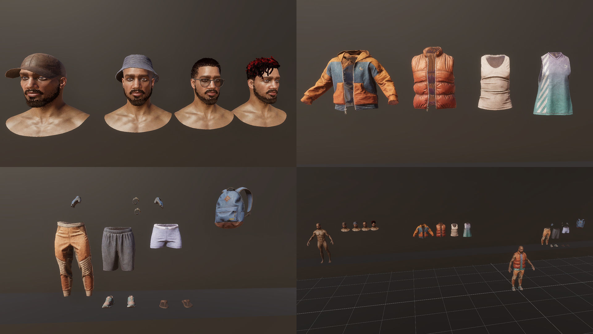 Male survivor pack Low-poly 3D model_58