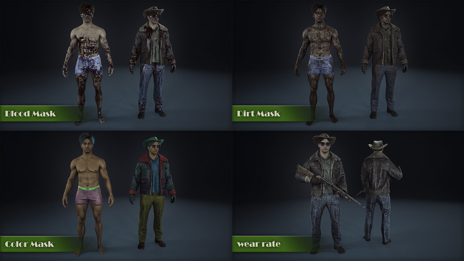 Male survivor pack Low-poly 3D model_33