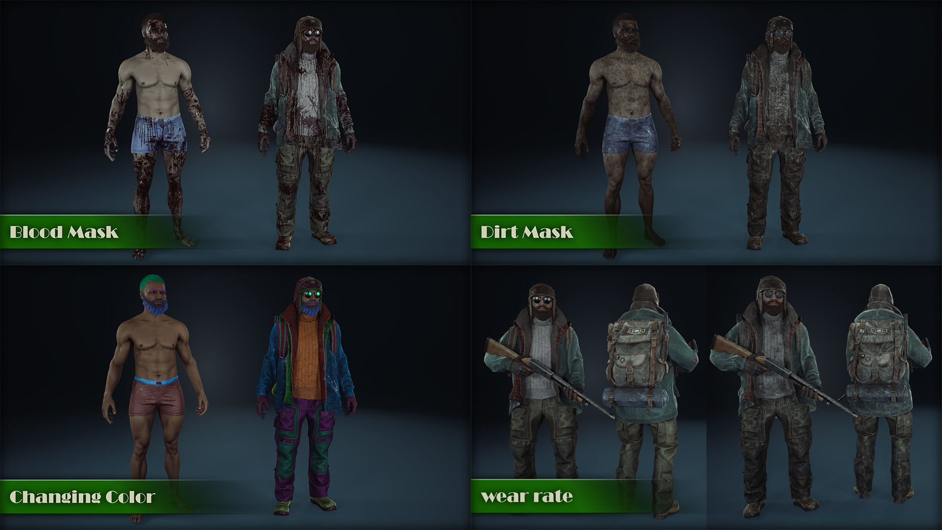 Male survivor pack Low-poly 3D model_19