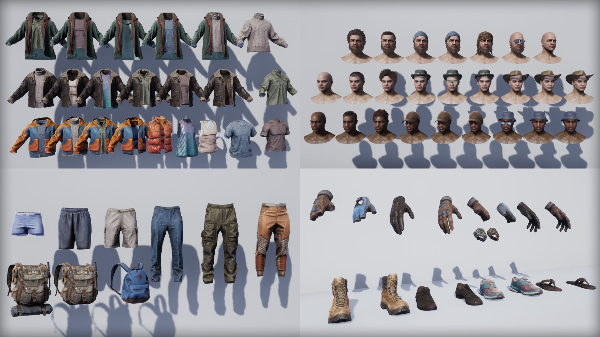 Male survivor pack Low-poly 3D model_35