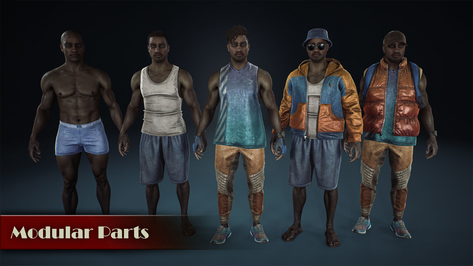 Male survivor pack Low-poly 3D model_25