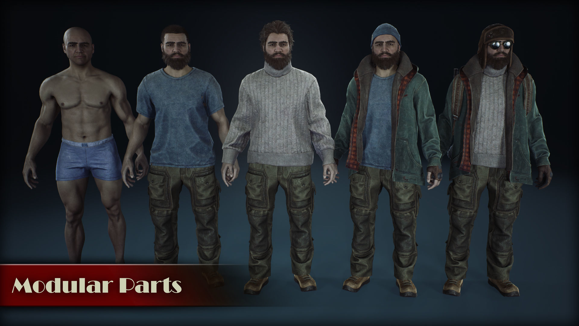 Male survivor pack Low-poly 3D model_18