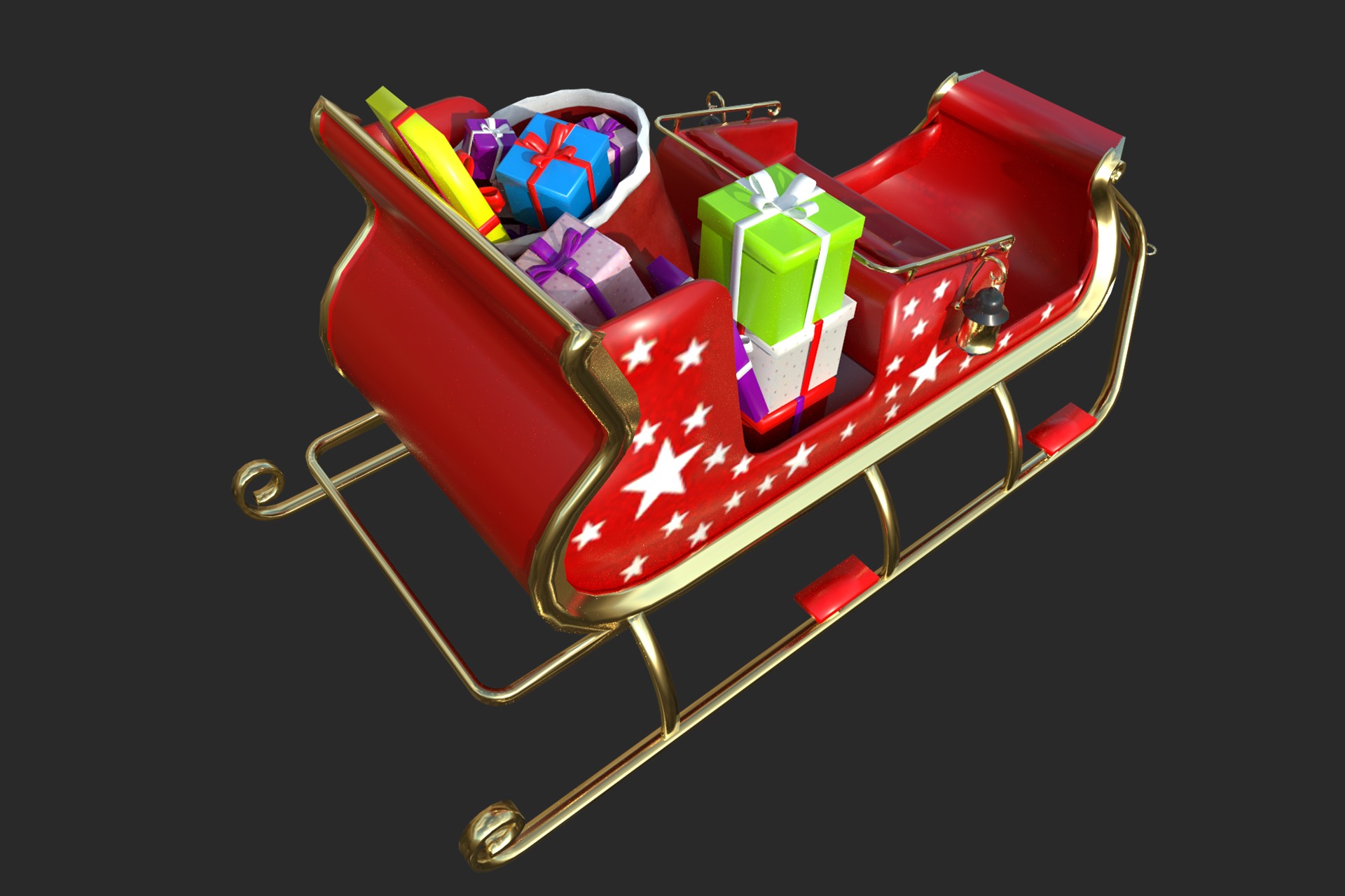 Santa Claus sleigh with 3d printable model 3D print model_3