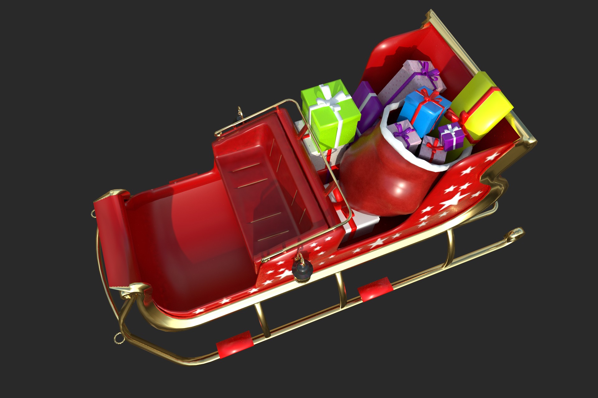 Santa Claus sleigh with 3d printable model 3D print model_2