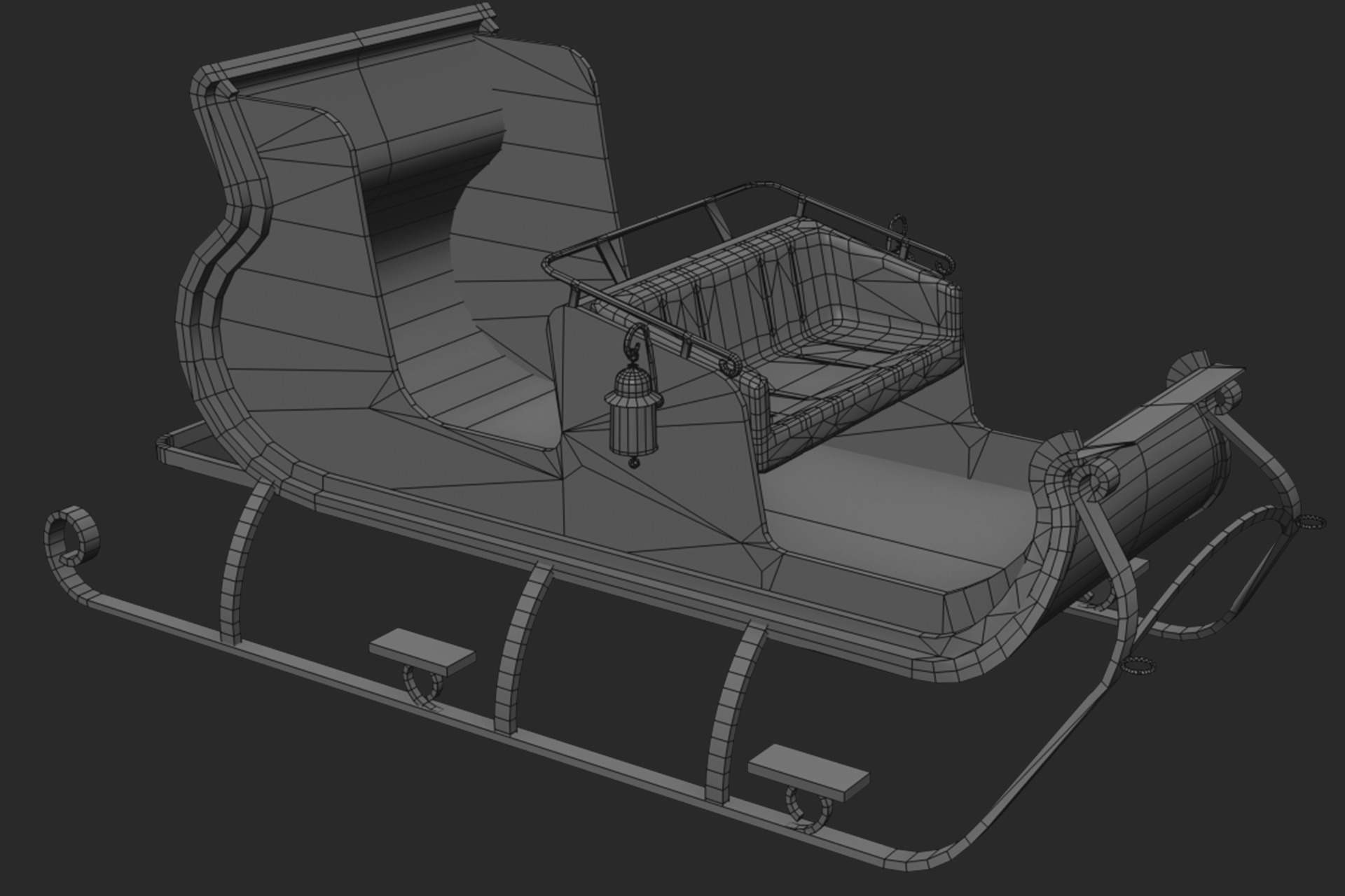 Santa Claus sleigh with 3d printable model 3D print model_7