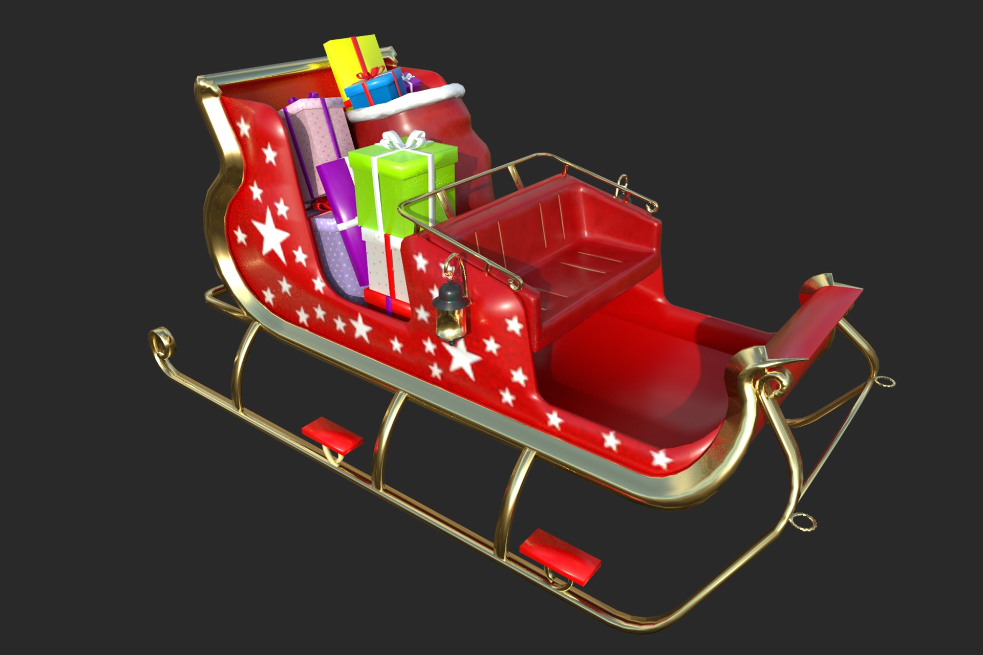 Santa Claus sleigh with 3d printable model 3D print model_1