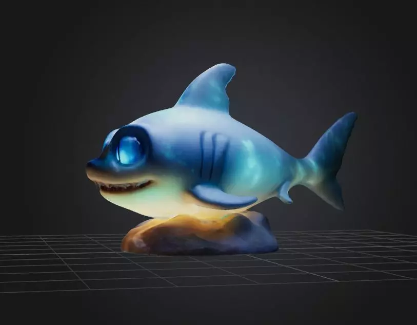 A bio luminescent Shark 3D model_0