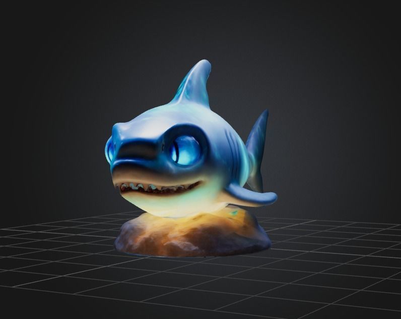 A bio luminescent Shark 3D model_1