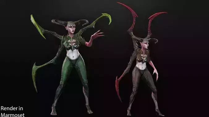 Demoness Reaper - Game Ready