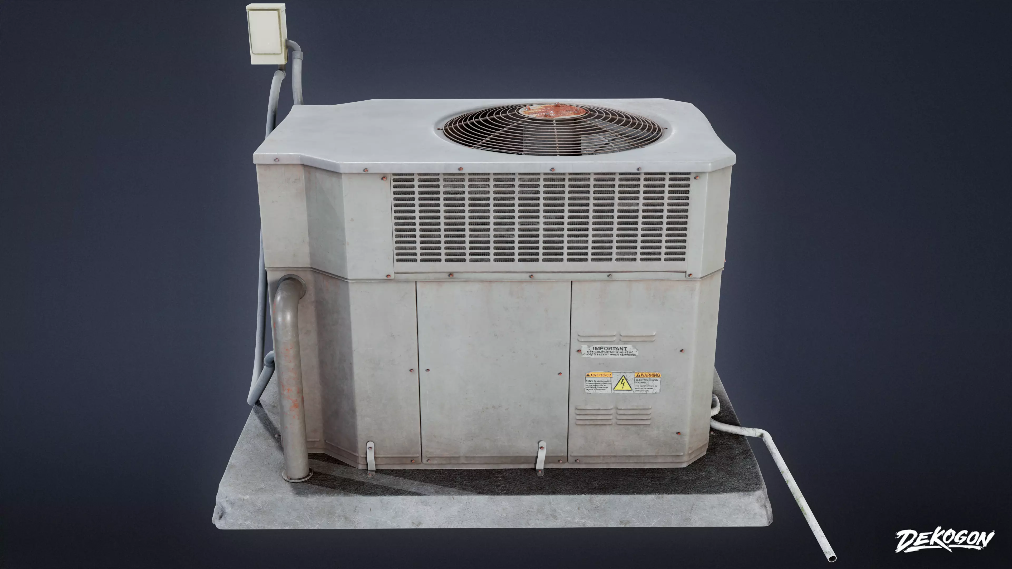 BUILDINGS - Air Conditioner 17 - LOW POLY AND NANITE Low-poly 3D model_0