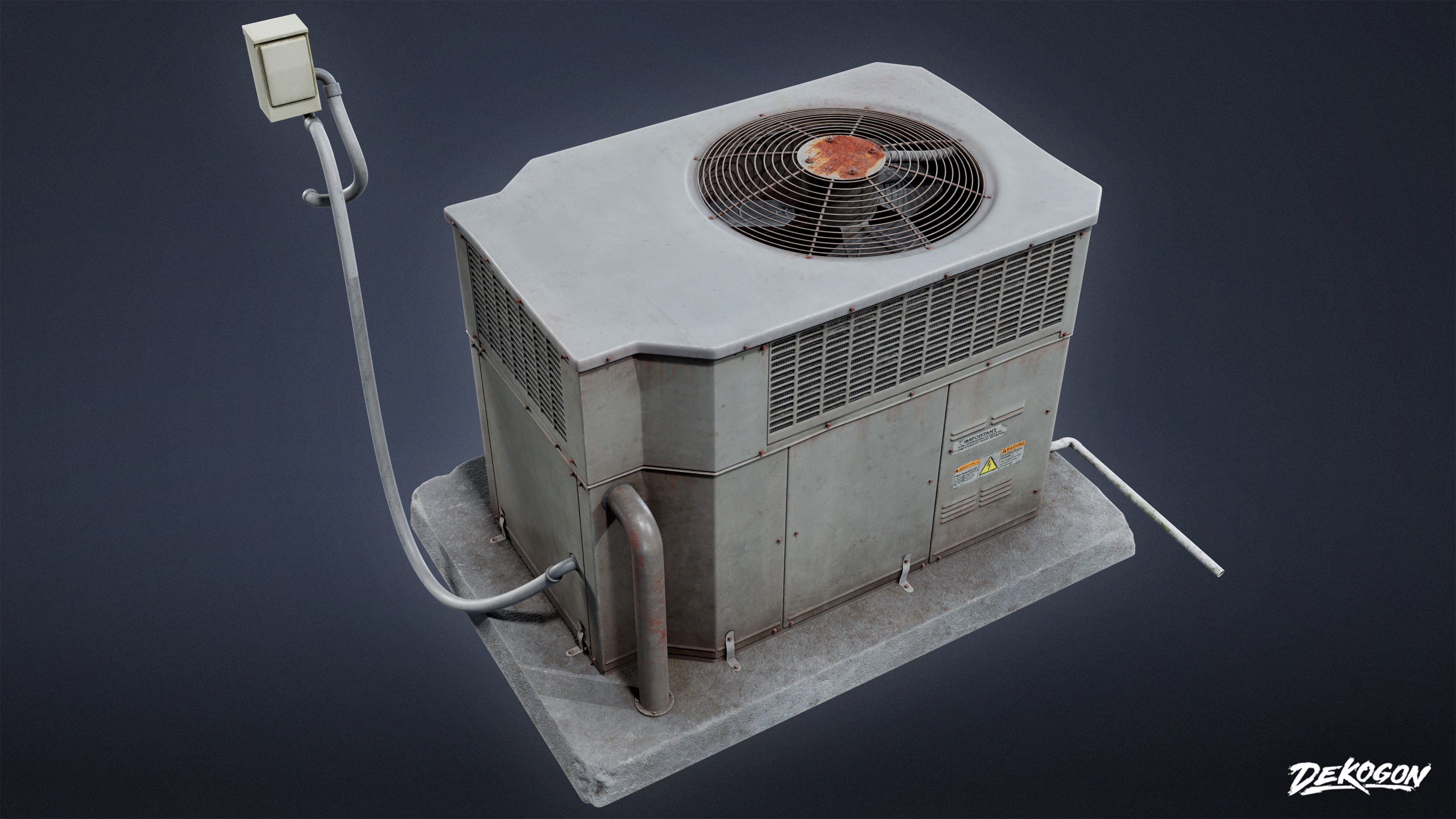 BUILDINGS - Air Conditioner 17 - LOW POLY AND NANITE Low-poly 3D model_4