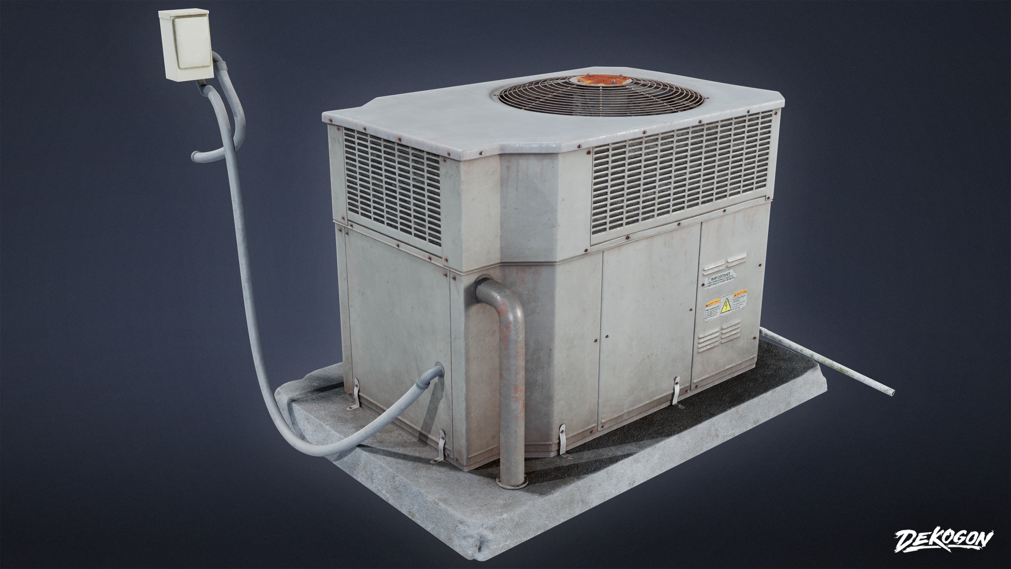 BUILDINGS - Air Conditioner 17 - LOW POLY AND NANITE Low-poly 3D model_1