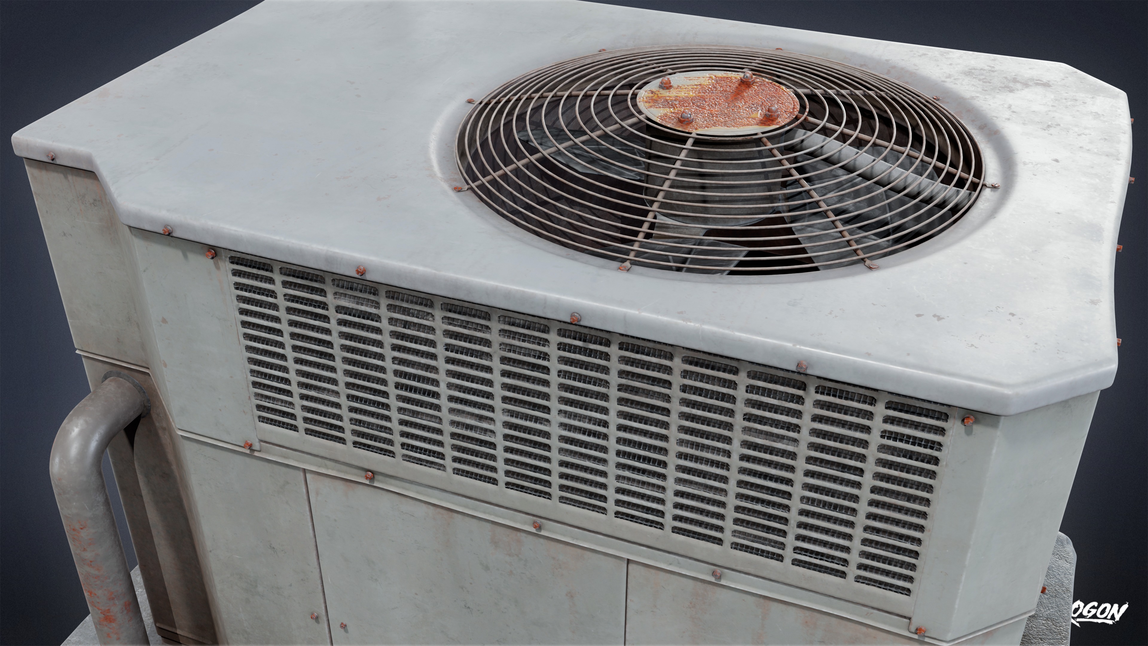 BUILDINGS - Air Conditioner 17 - LOW POLY AND NANITE Low-poly 3D model_6