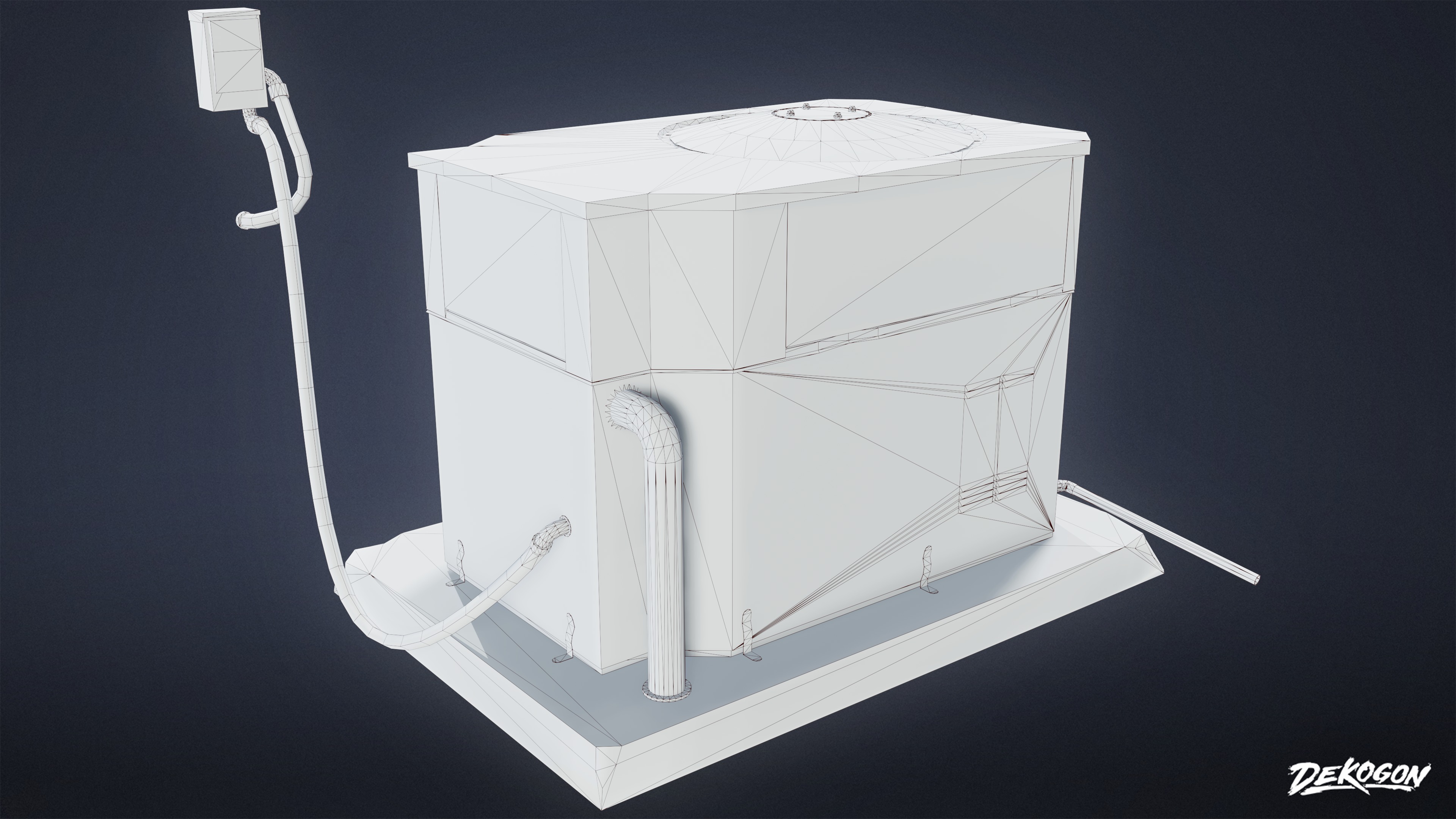 BUILDINGS - Air Conditioner 17 - LOW POLY AND NANITE Low-poly 3D model_8