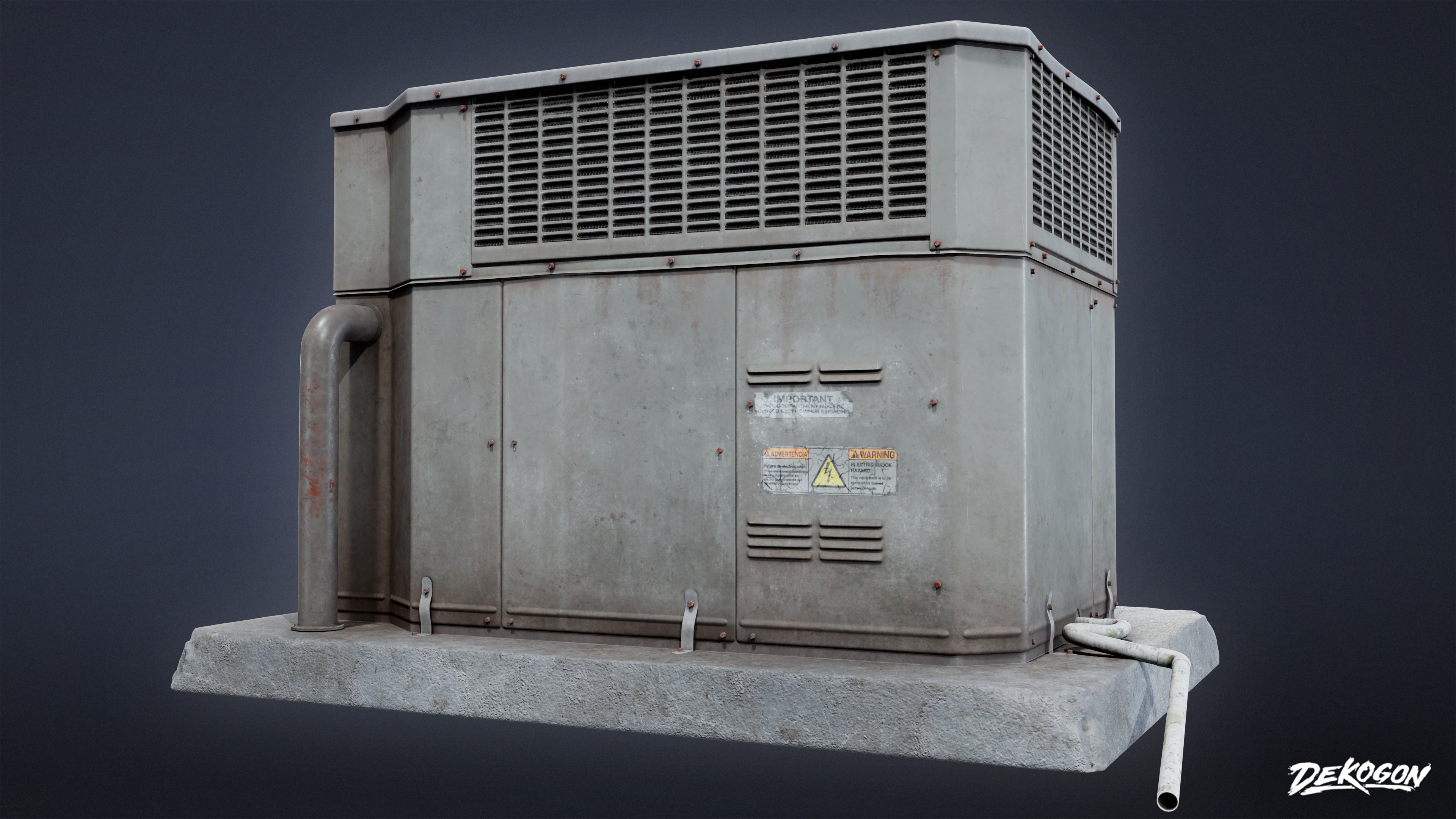 BUILDINGS - Air Conditioner 17 - LOW POLY AND NANITE Low-poly 3D model_5