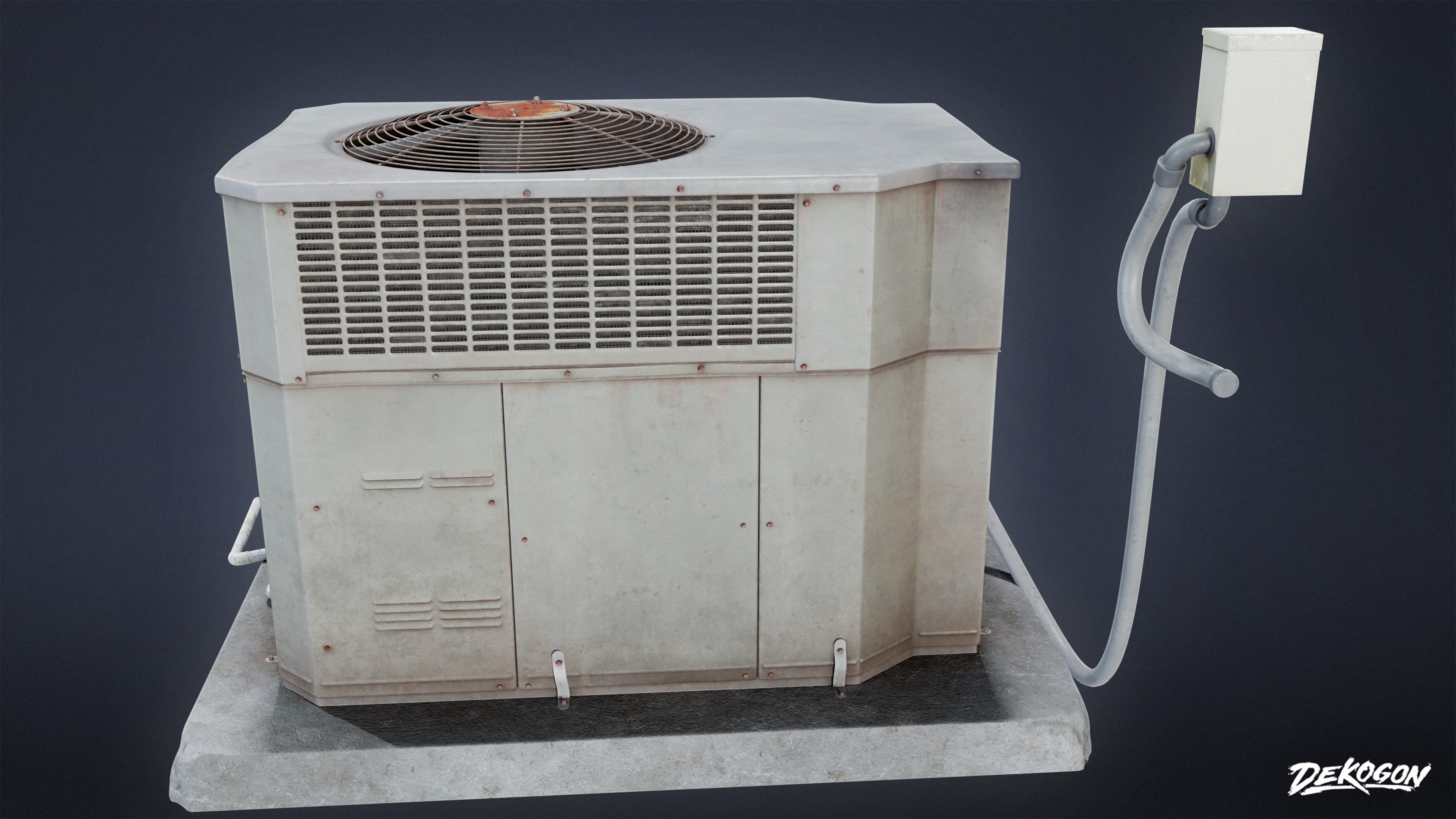 BUILDINGS - Air Conditioner 17 - LOW POLY AND NANITE Low-poly 3D model_3