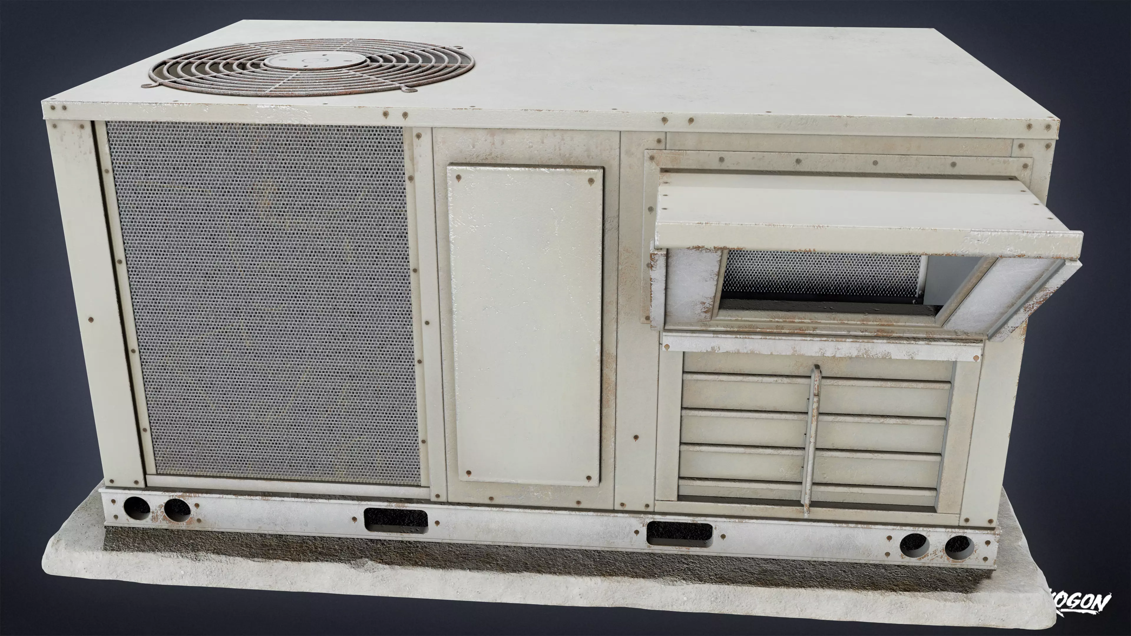 BUILDINGS - Air Conditioner 18 - LOW POLY AND NANITE Low-poly 3D model_0