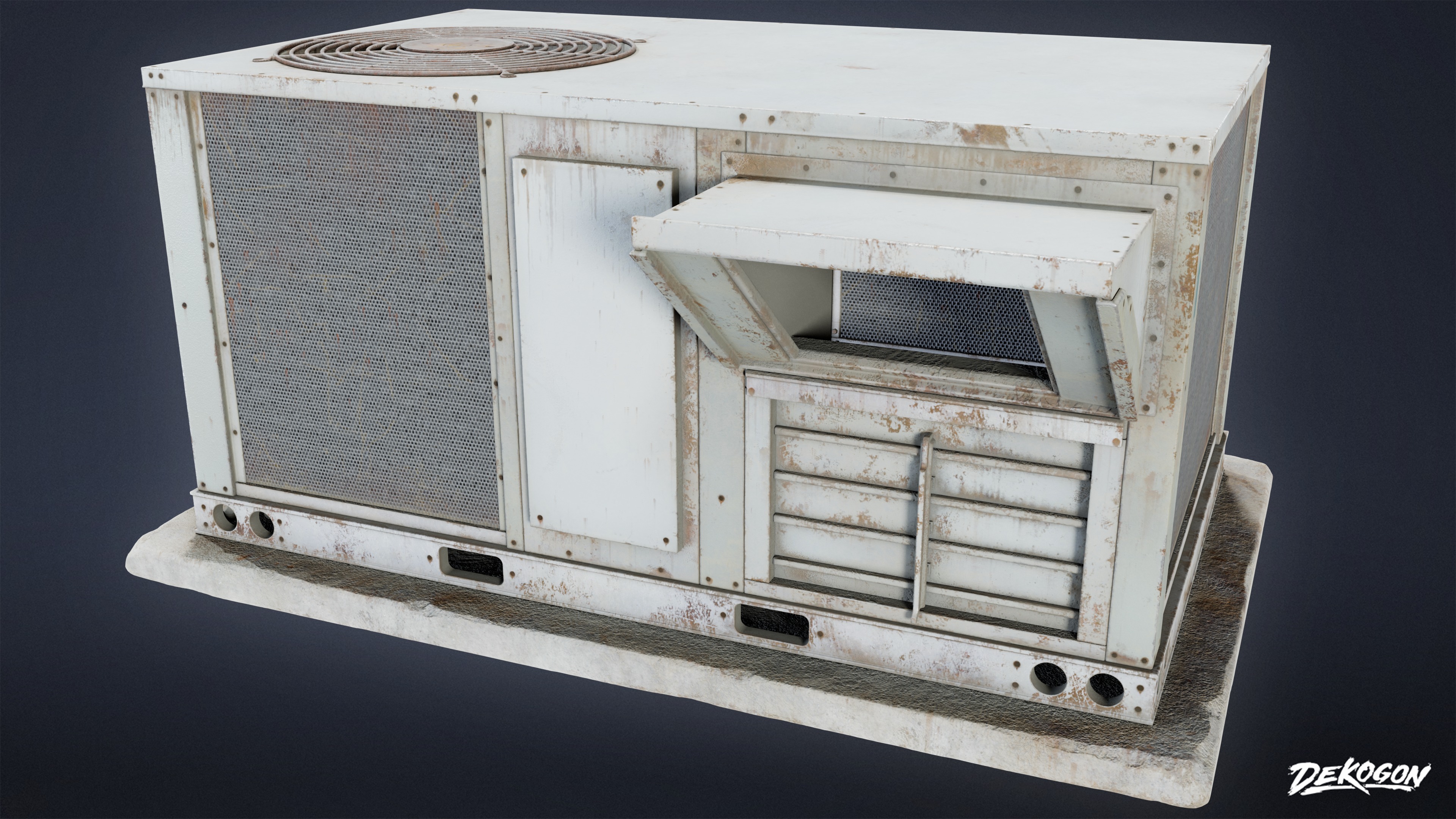 BUILDINGS - Air Conditioner 18 - LOW POLY AND NANITE Low-poly 3D model_4
