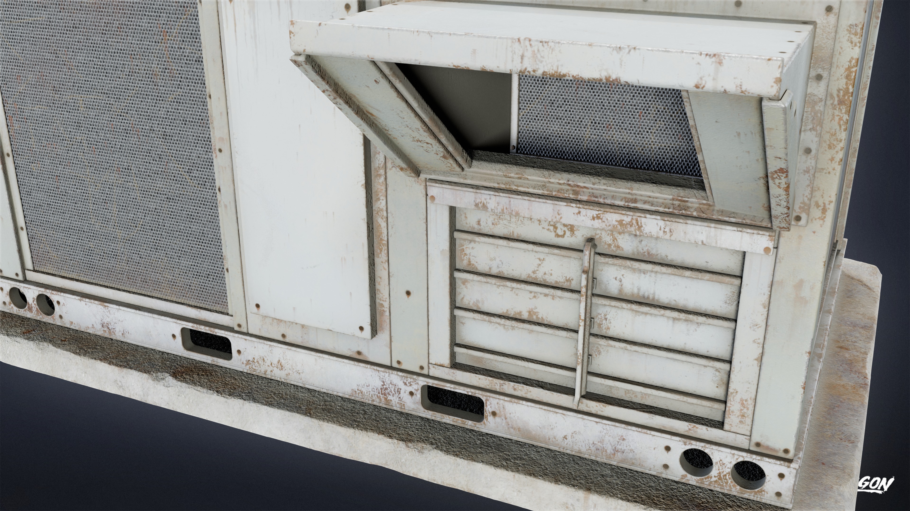 BUILDINGS - Air Conditioner 18 - LOW POLY AND NANITE Low-poly 3D model_6