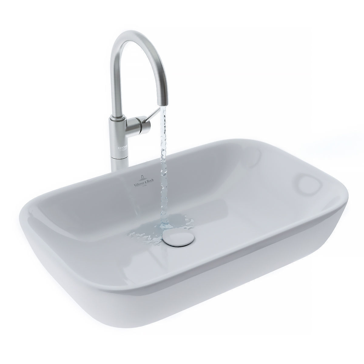 Sink and faucet for the bathroom 3D model_7