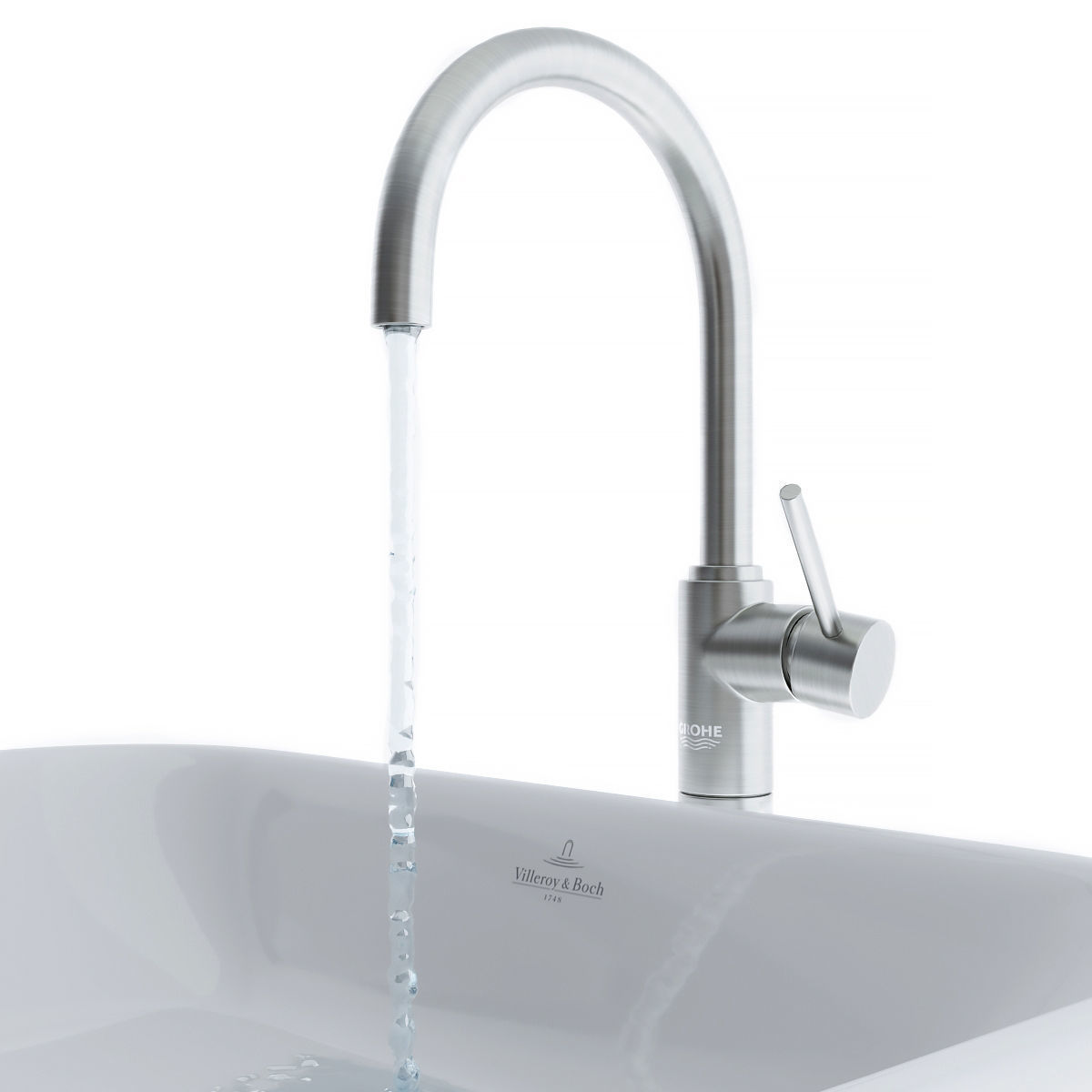 Sink and faucet for the bathroom 3D model_2