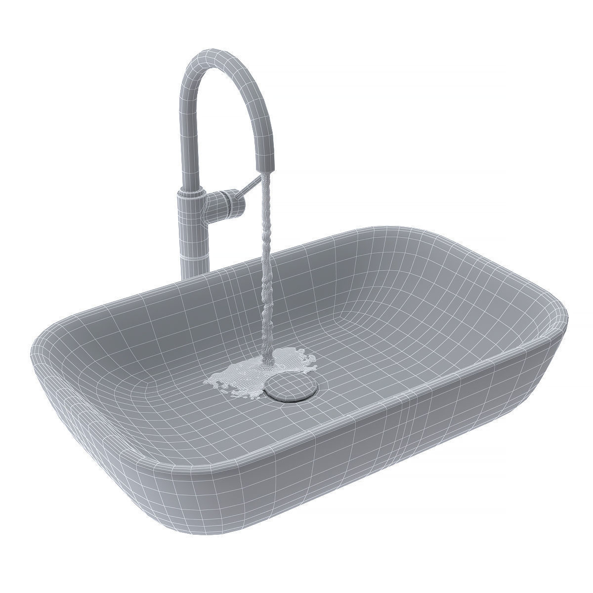 Sink and faucet for the bathroom 3D model_8