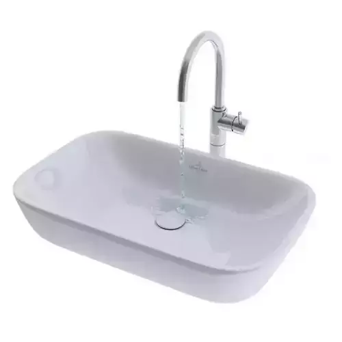 Sink and faucet for the bathroom 3D model
