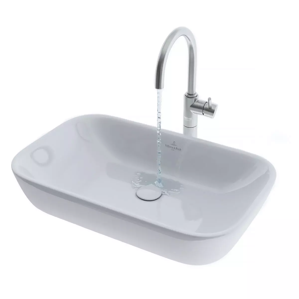 Sink and faucet for the bathroom 3D model_0