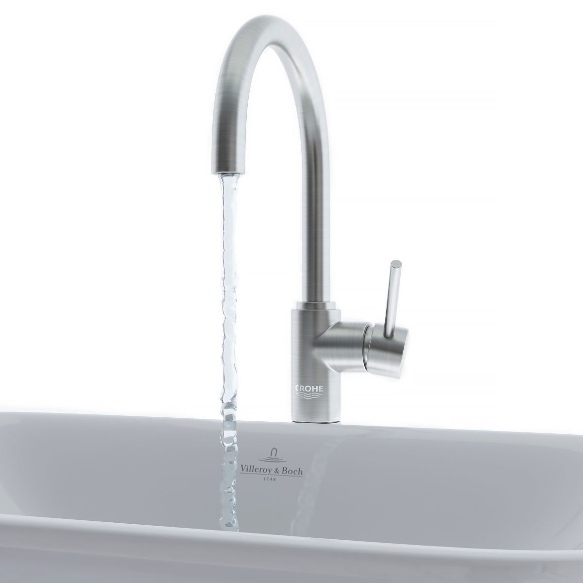 Sink and faucet for the bathroom 3D model_6