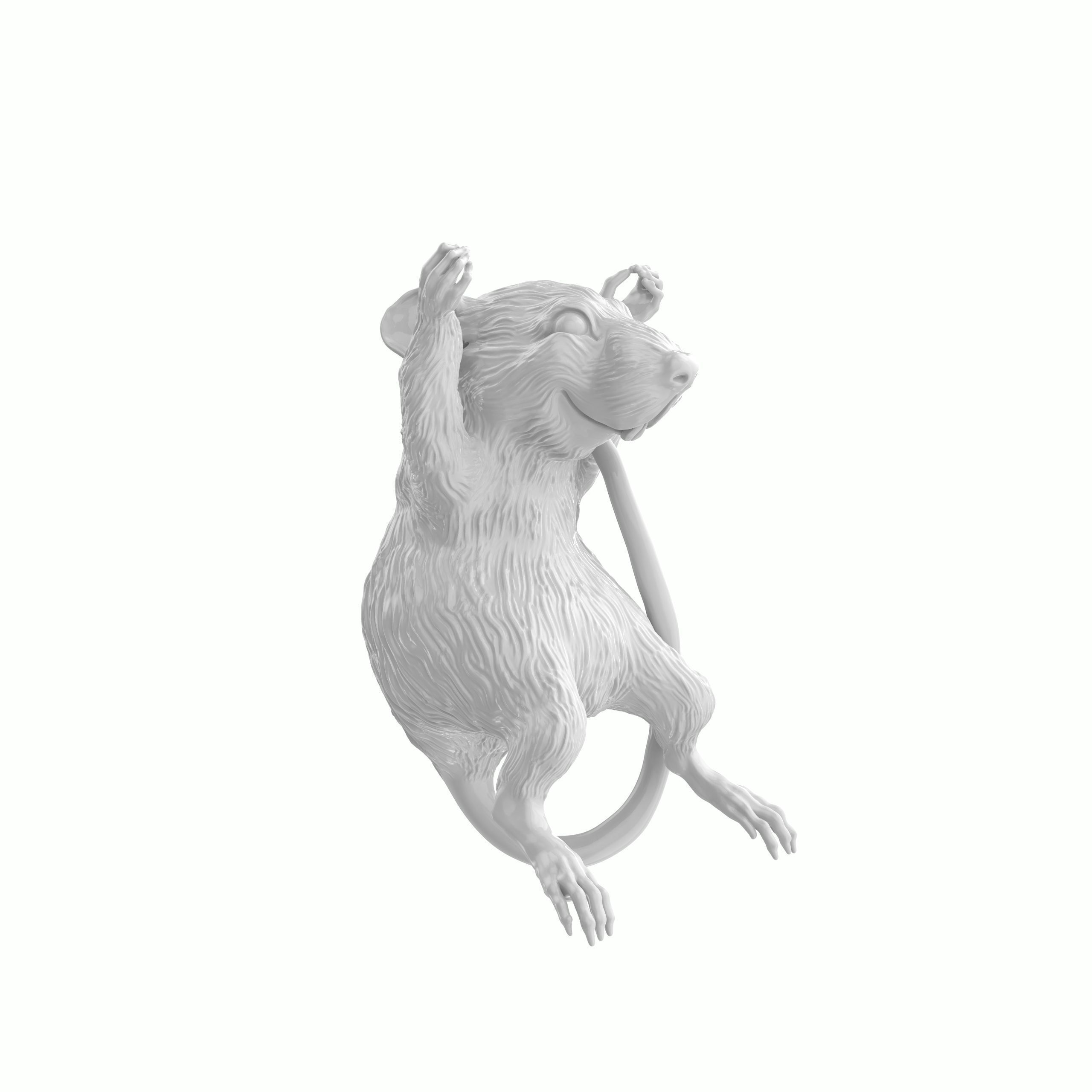 Pendant Rat 3D print model_2