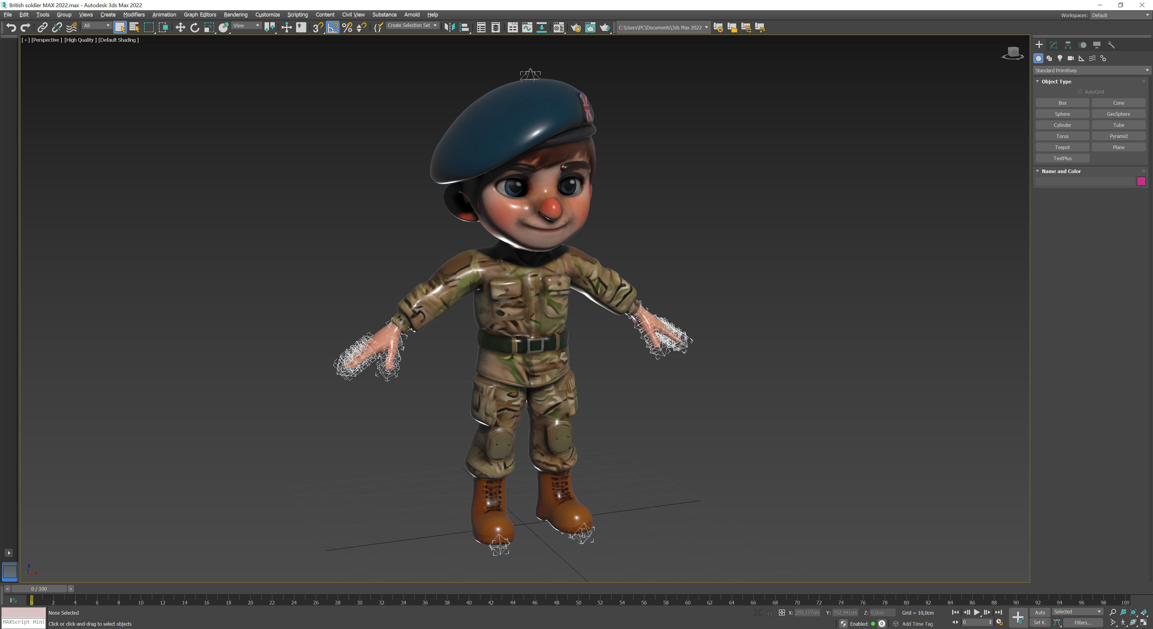 British soldier cartoon Low-poly 3D model_14