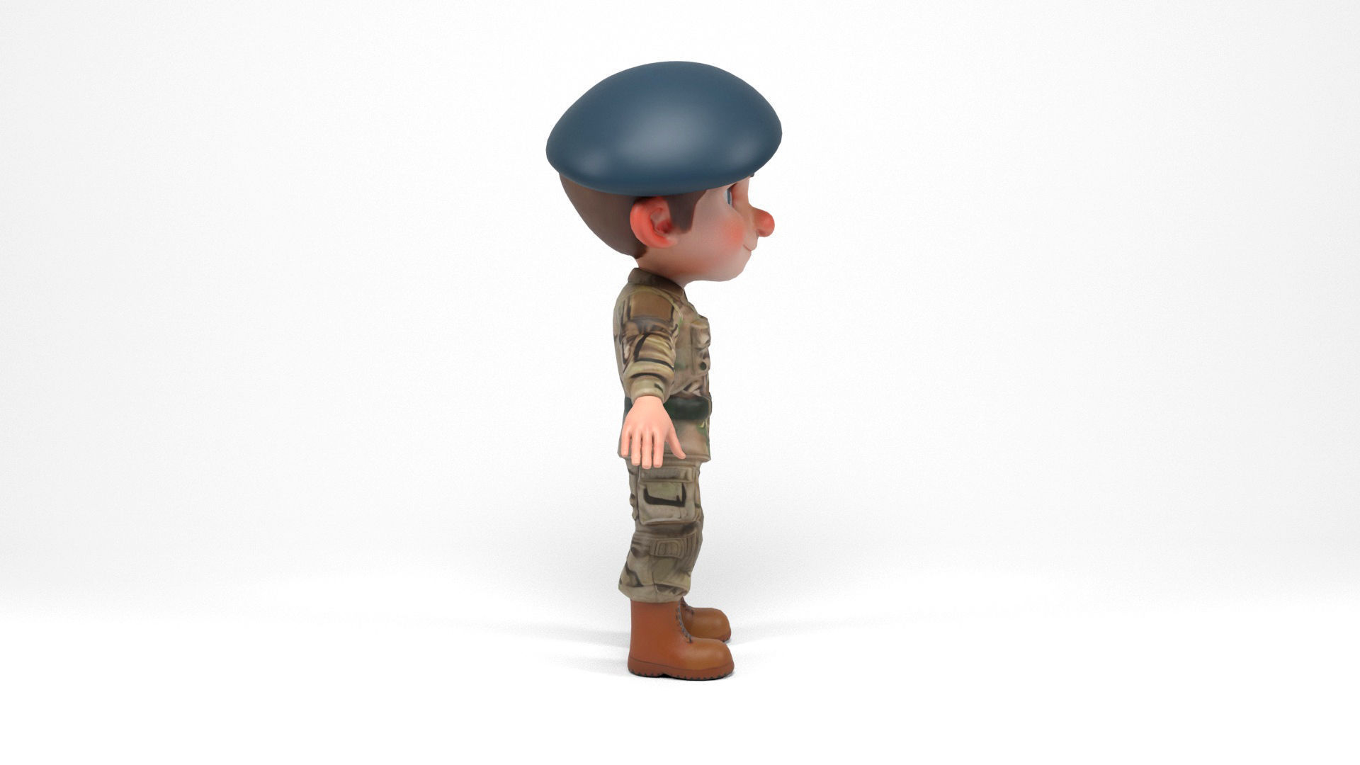 British soldier cartoon Low-poly 3D model_6