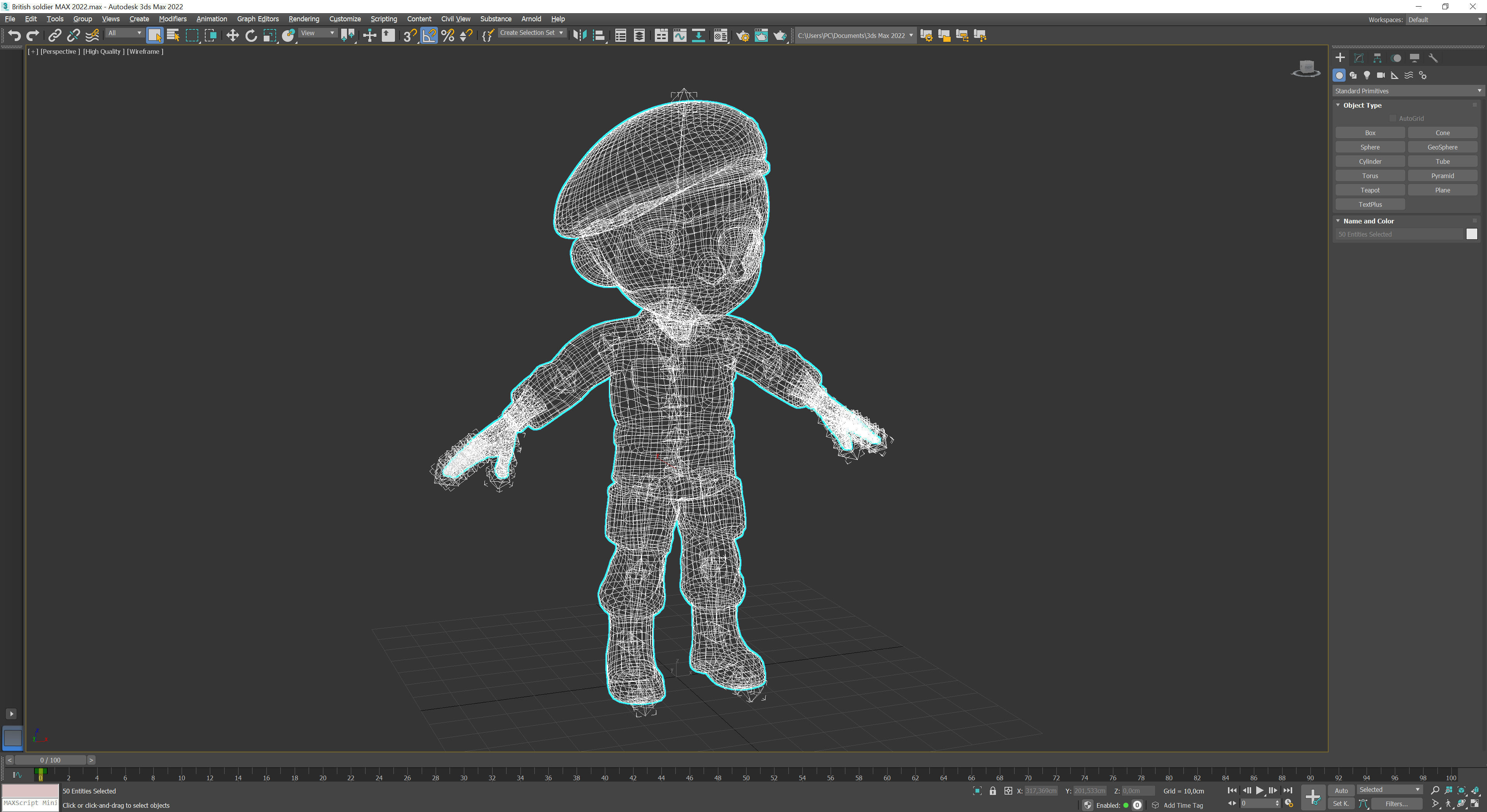 British soldier cartoon Low-poly 3D model_15