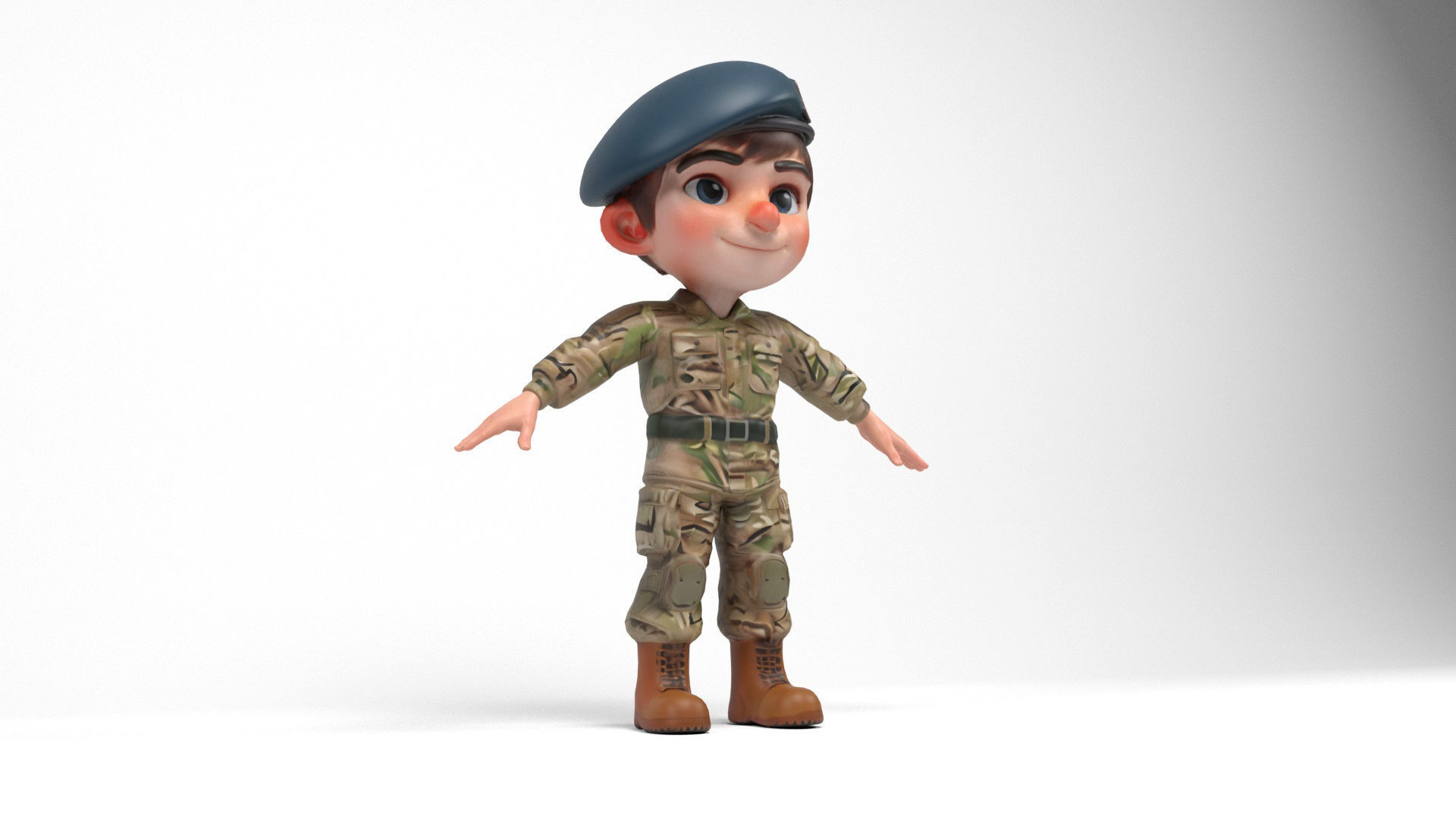 British soldier cartoon Low-poly 3D model_2