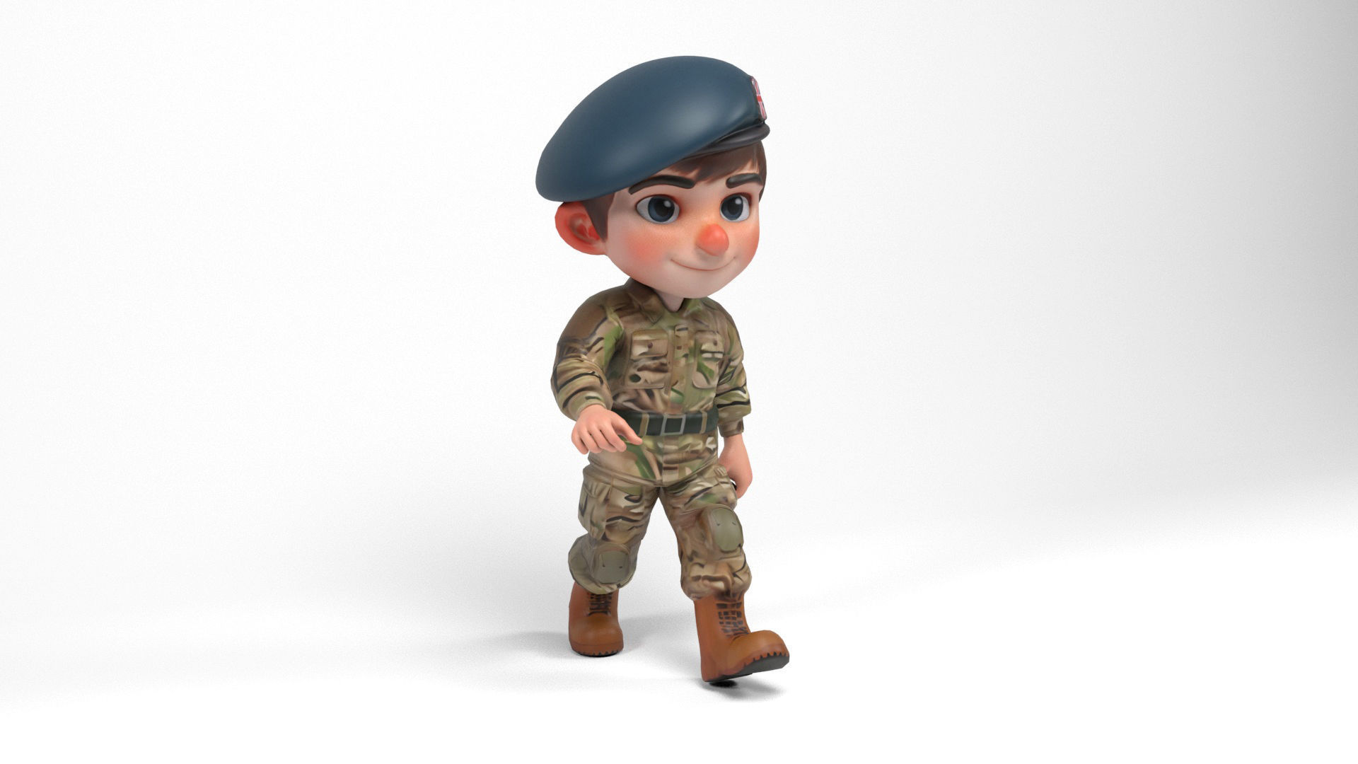 British soldier cartoon Low-poly 3D model_11