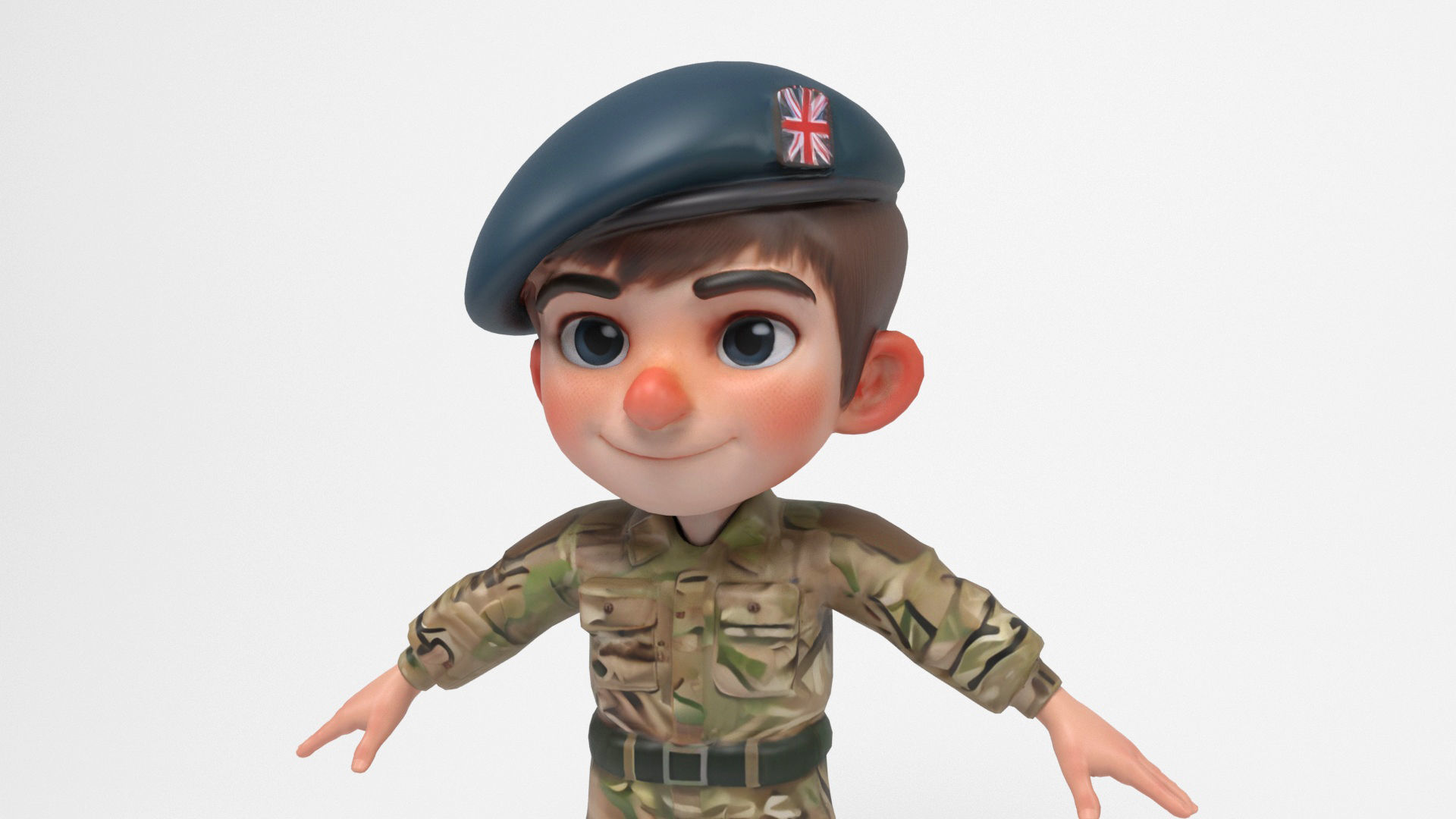 British soldier cartoon Low-poly 3D model_8