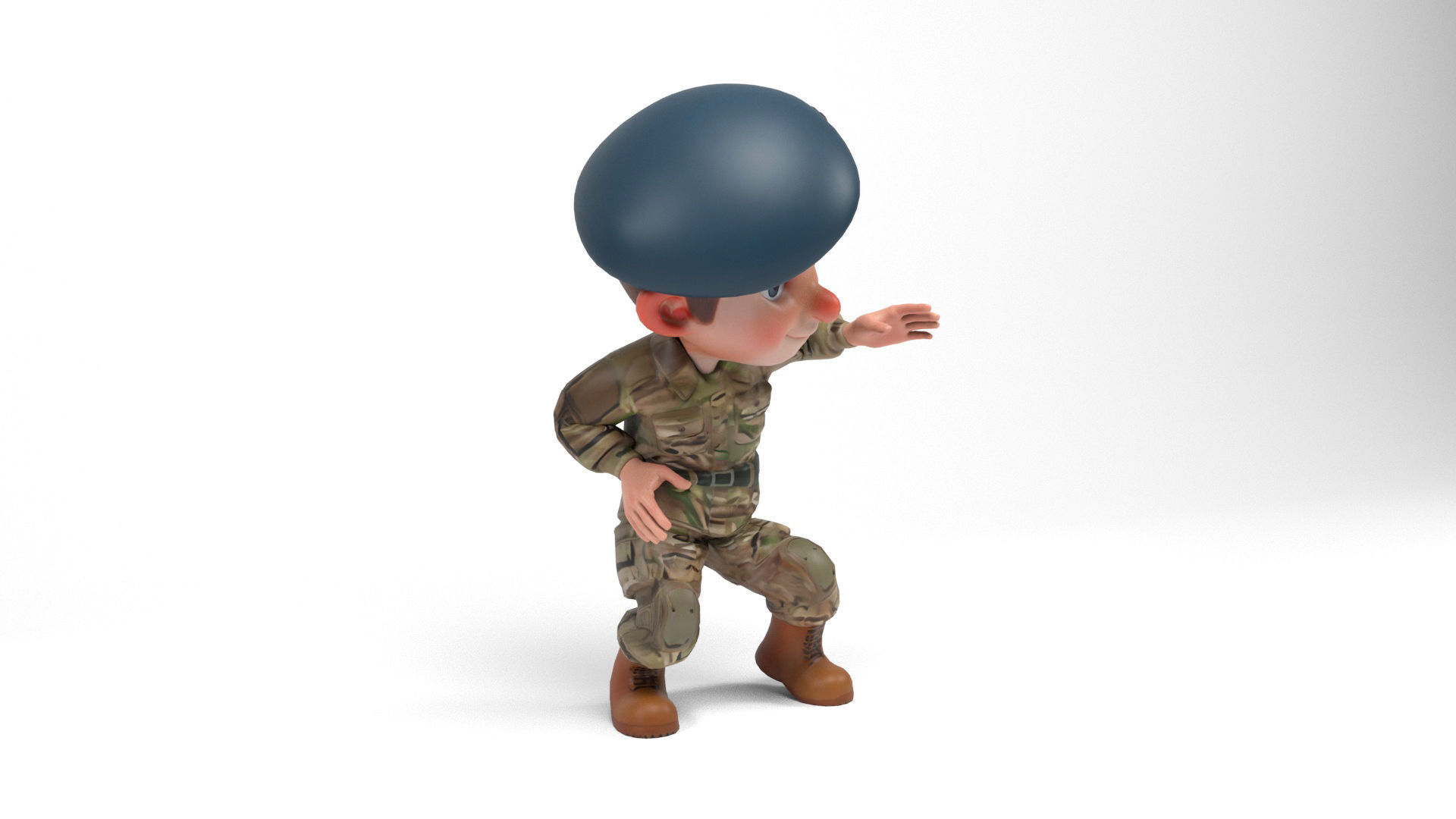 British soldier cartoon Low-poly 3D model_12