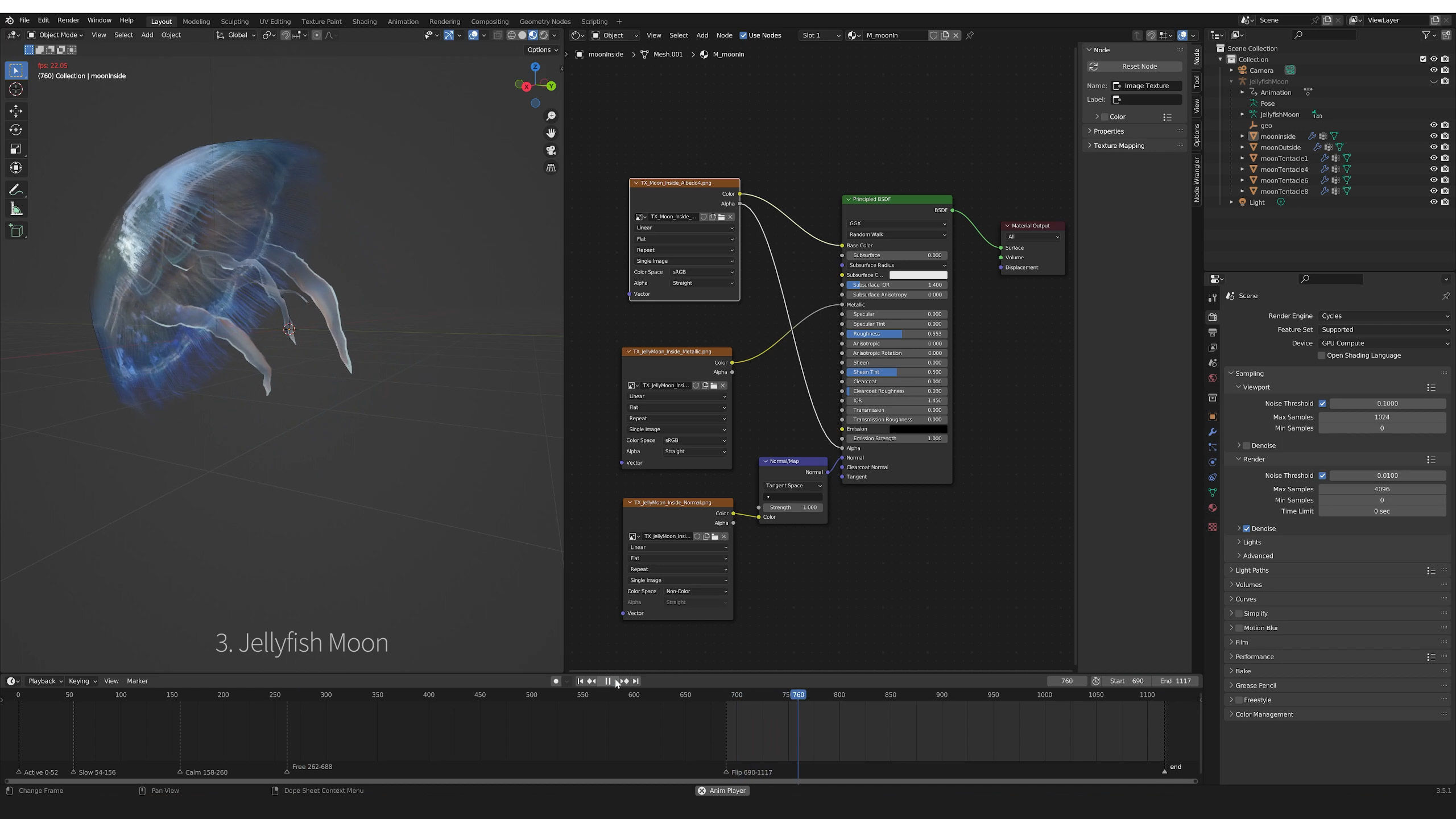 Jellyfish Moon Low-poly 3D model_5