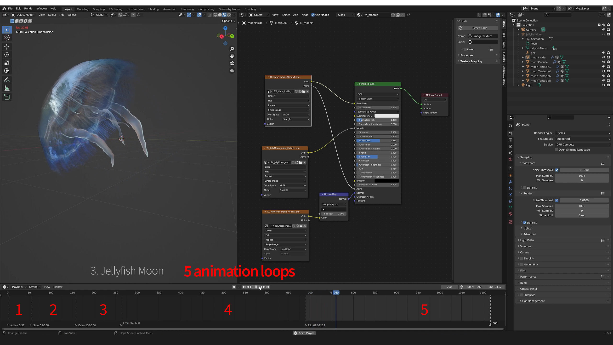Jellyfish Moon Low-poly 3D model_4