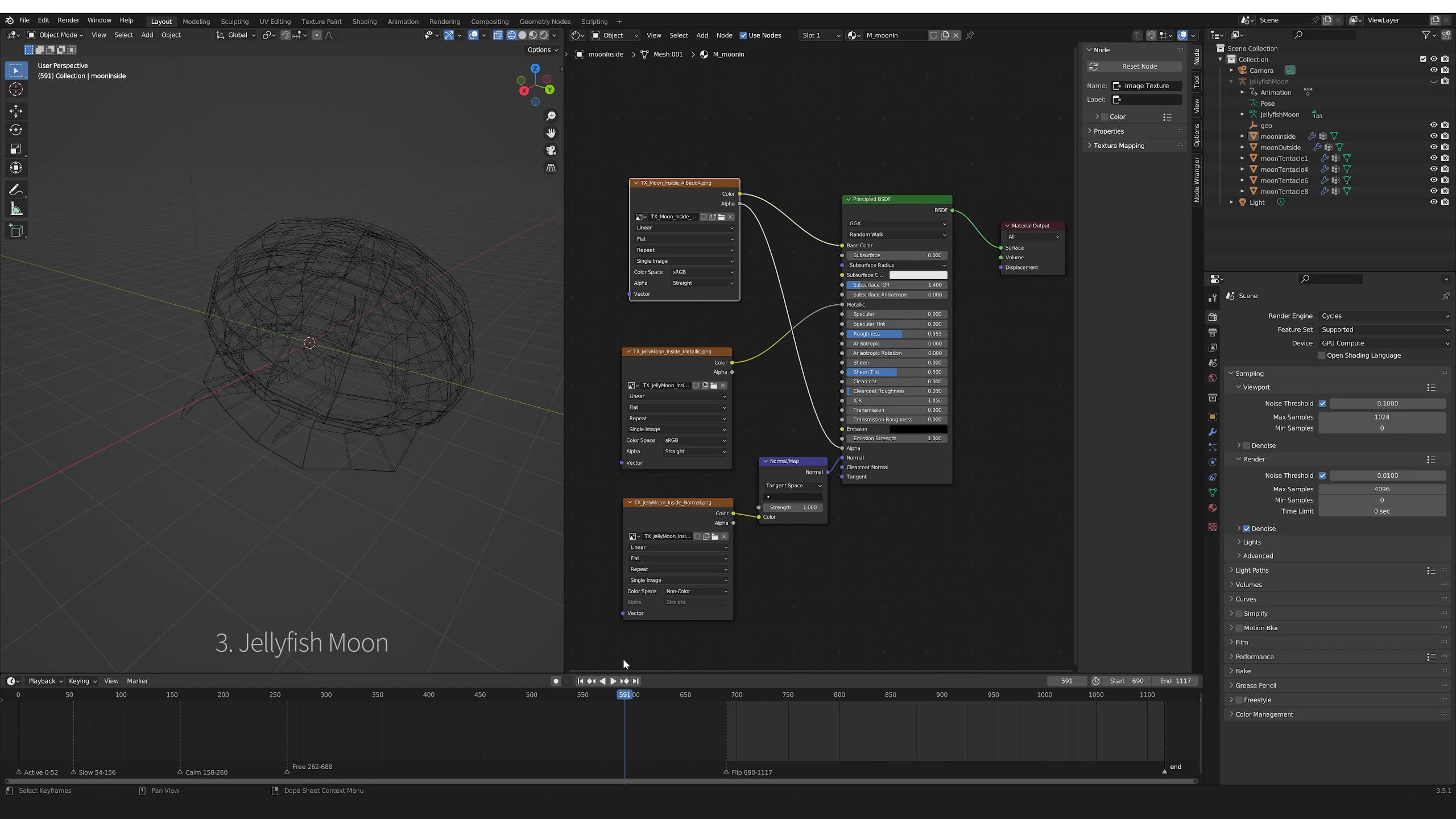 Jellyfish Moon Low-poly 3D model_7