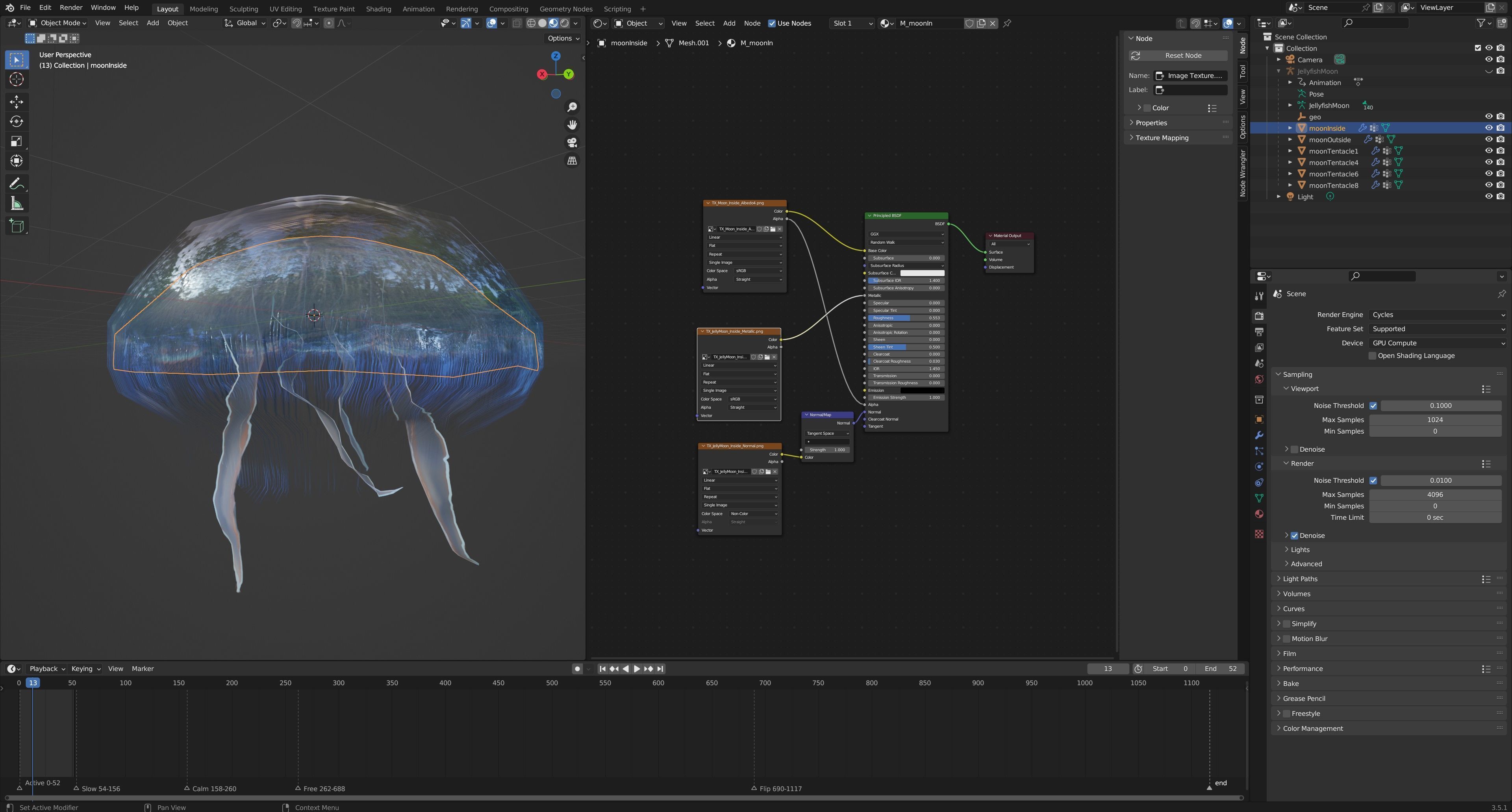 Jellyfish Moon Low-poly 3D model_8