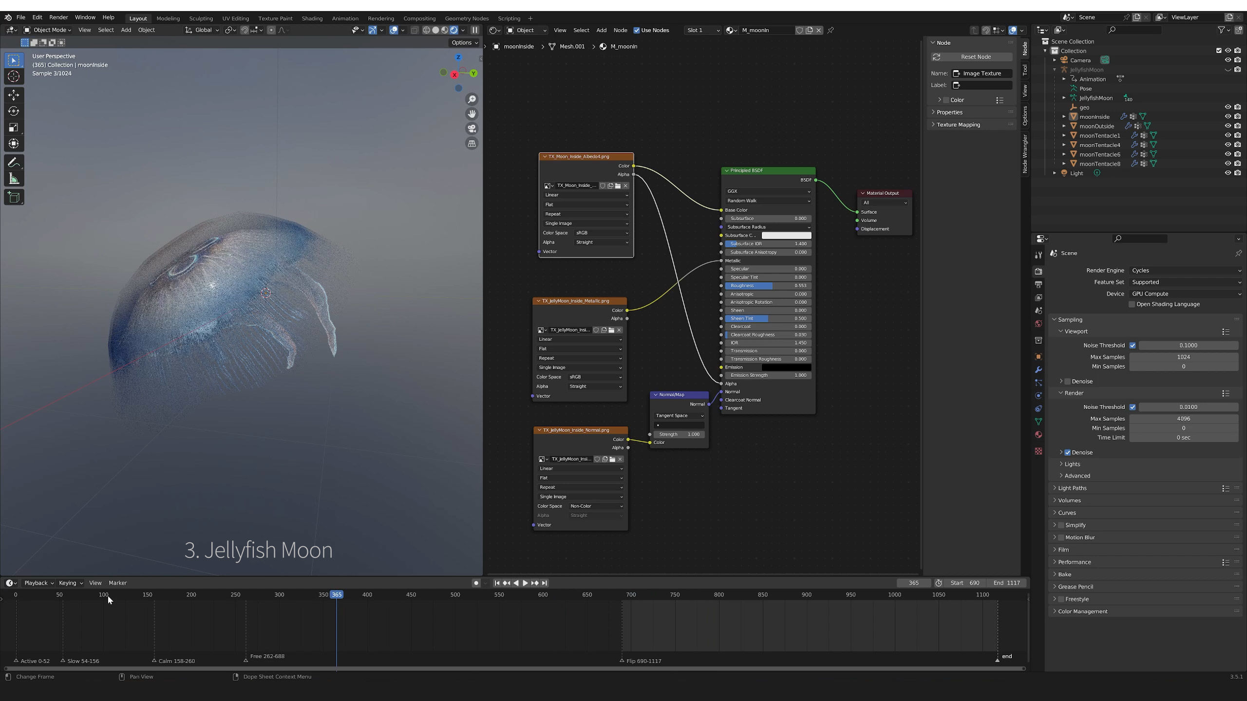 Jellyfish Moon Low-poly 3D model_6