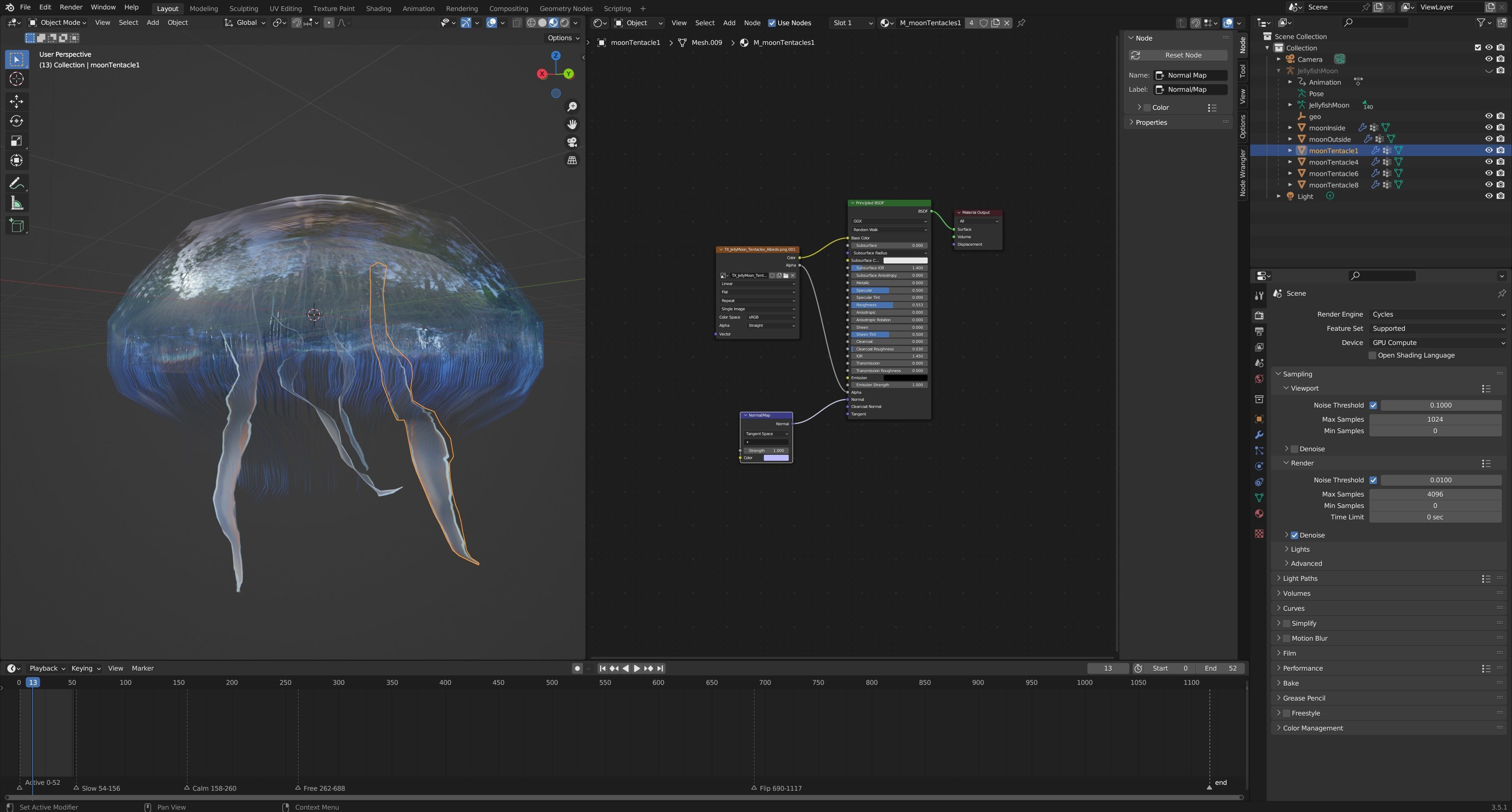Jellyfish Moon Low-poly 3D model_10