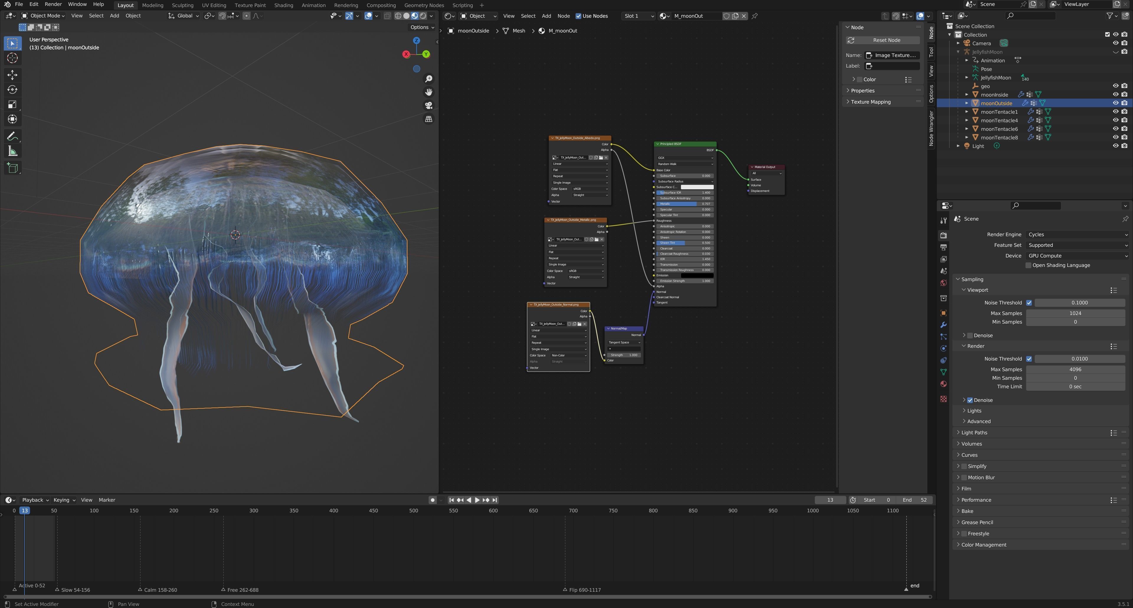 Jellyfish Moon Low-poly 3D model_9