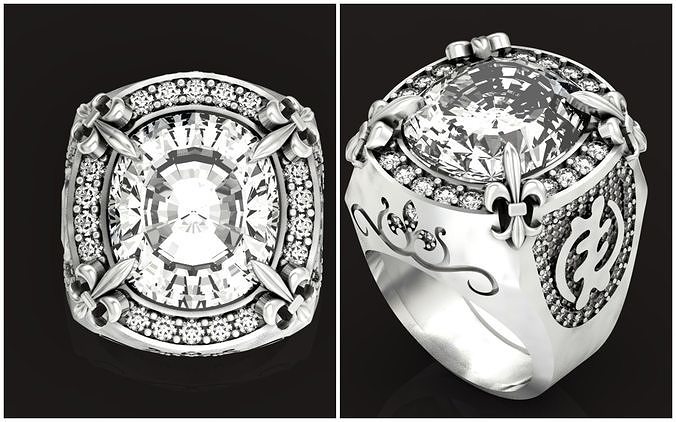 Luxury heavy Signet Ring  1457 3D print model
